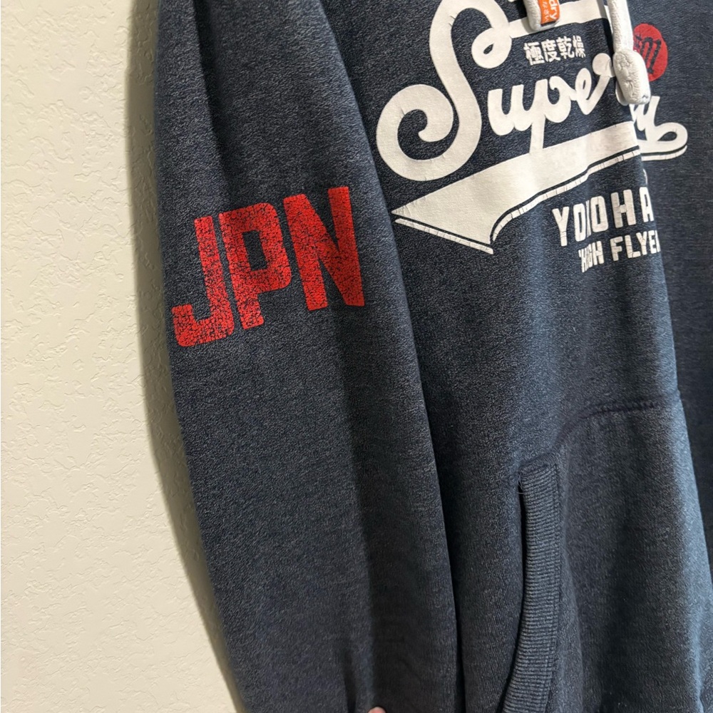 Superdry High Flyers Hoodie in Ink Blue Grit - Picture 6 of 6